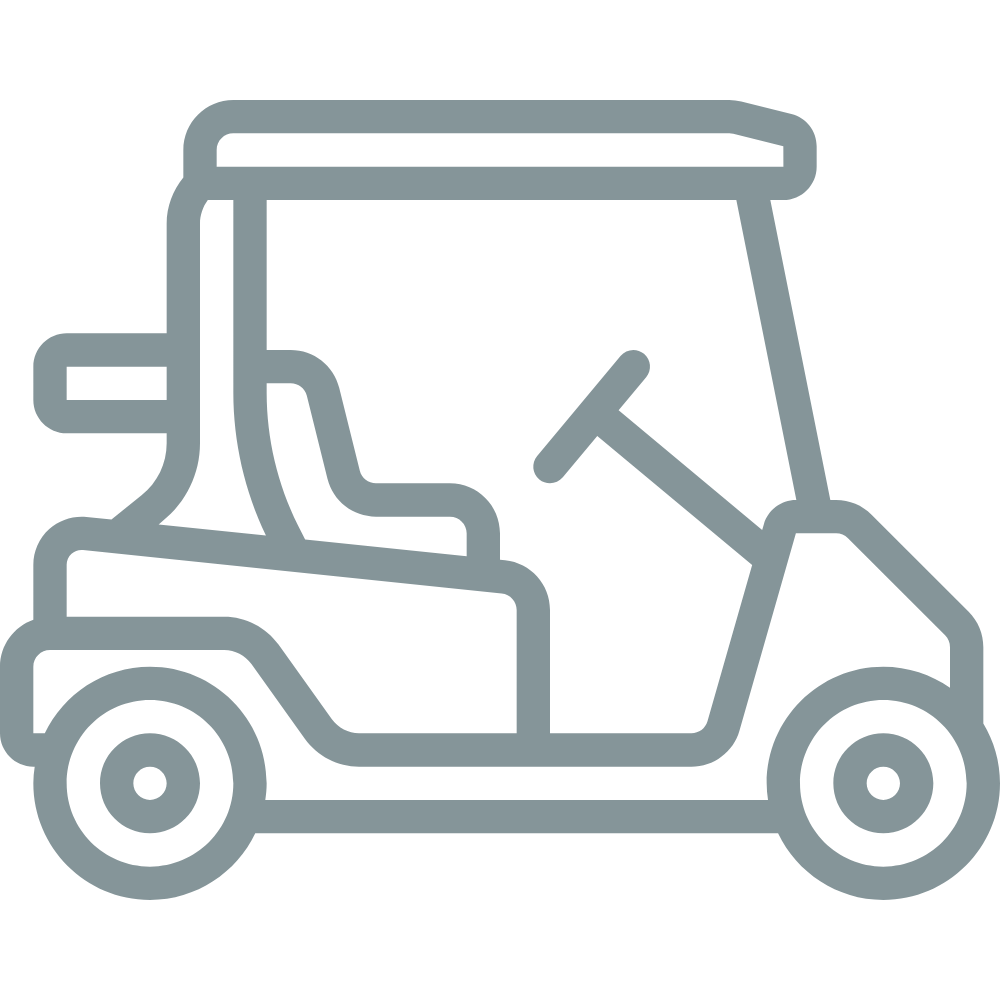 Experience the convenience of must icon golf cart accessories during your game.