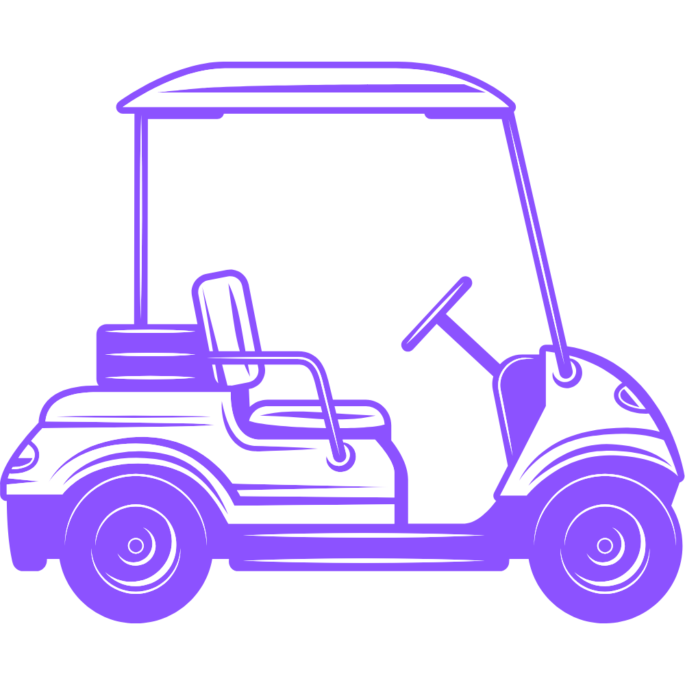 Personalize your ride with custom must icon golf cart accessories.